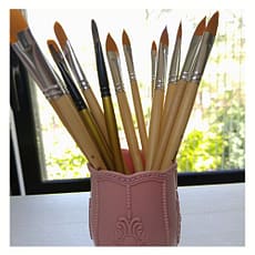 9 Pinceles lengua de gato y avellanados