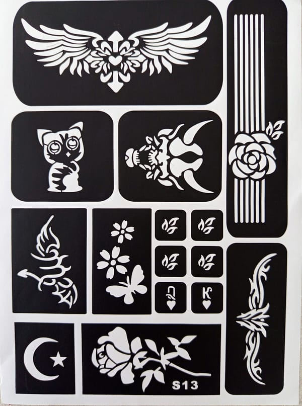 Plancha A4 de tatuajes adhesivos